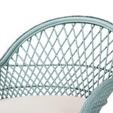 bali & pari Casilda Bohemian Light Blue Braided Rattan Arm Chair