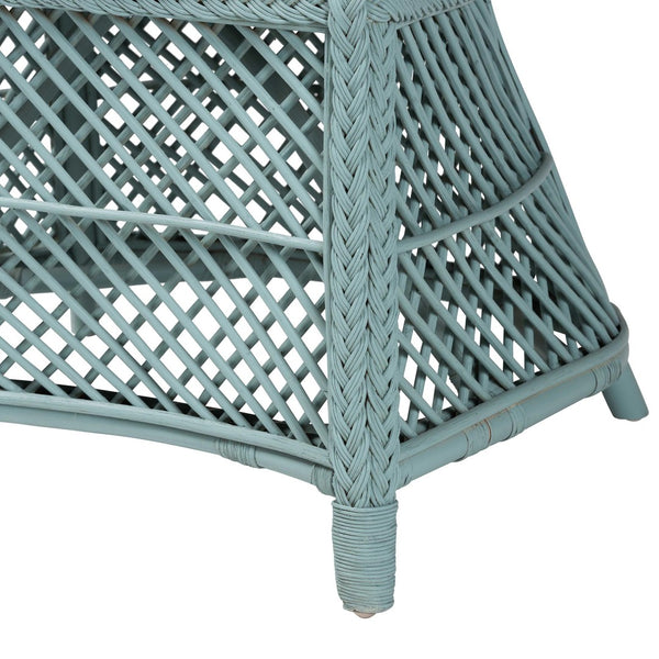 Baxton Studio bali Casilda Bohemian Light Blue Rattan Arm Chair - Handcrafted Comfort & Rustic Charm for Any Space RCN 012-Light Blue Rattan-AC