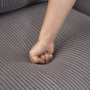 English Elm Boneless U-Shaped Modular Cloud Couch Sofa - 113" Grey Corduroy Sleeper With No Assembly Needed W3401S00003