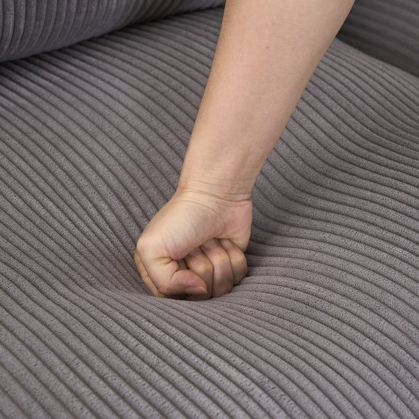 English Elm Boneless U-Shaped Modular Cloud Couch Sofa - Cozy Grey Corduroy Sleeper, No Assembly Needed! W3401S00009