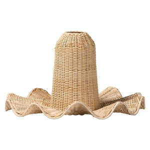 Baxton Studio bali Lavada Bohemian Natural Rattan Pendant Lampshade - Handcrafted Tropical Elegance for Your Home S24-L04-Natural Rattan-Lampshade