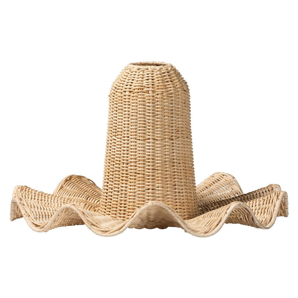 Baxton Studio bali Lavada Bohemian Natural Rattan Pendant Lampshade - Handcrafted Tropical Elegance for Your Home S24-L04-Natural Rattan-Lampshade