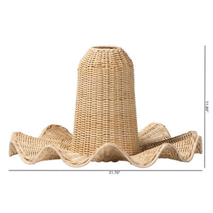 Baxton Studio bali Lavada Bohemian Natural Rattan Pendant Lampshade - Handcrafted Tropical Elegance for Your Home S24-L04-Natural Rattan-Lampshade