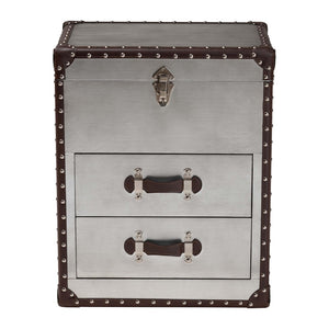 Baxton Studio Baxton Studio Calidore Vintage Industrial End Table with 2 Drawers and Lift-Top Storage Solution JY24A012-Wooden-ET