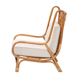 bali & pari Helina Bohemian Light Honey Rattan Accent Chair