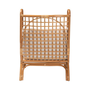 Baxton Studio bali Helina Bohemian Rattan Accent Chair - Handcrafted Comfort with Airy Lattice Design for Any Space Helina-Light Honey Rattan-AC