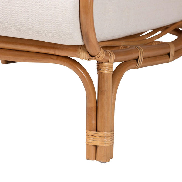 Baxton Studio bali Helina Bohemian Rattan Accent Chair - Handcrafted Comfort with Airy Lattice Design for Any Space Helina-Light Honey Rattan-AC