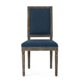 Christopher Knight Home® - Noble House - Ledger Traditional Navy Blue Fabric Dining Chairs (Set of 2)