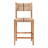 bali & pari Prita Bohemian Paper Loom and Natural Mahogany Wood Bar Stool