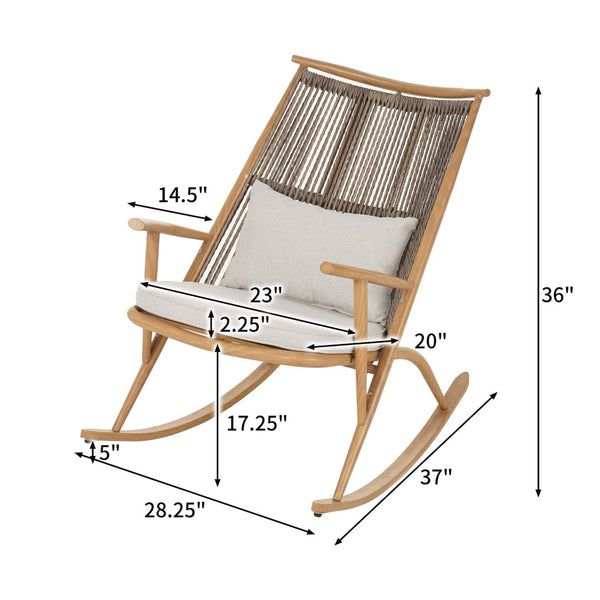 English Elm Set of 3 Outdoor Iron Rocking Chairs with Woven Rattan Back and Ceramic Tile Table N769P289096T_2_N769P414511B