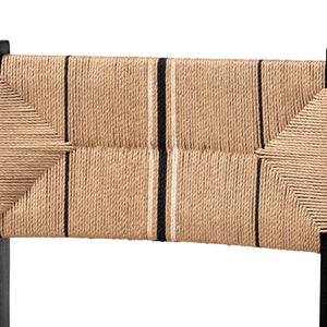 Baxton Studio bali Prita Bohemian Bar Stool Set - 2-Piece Handcrafted Mahogany & Paper Loom Stools for Modern Spaces BC-02-Parekesit-Wood/Black-BS