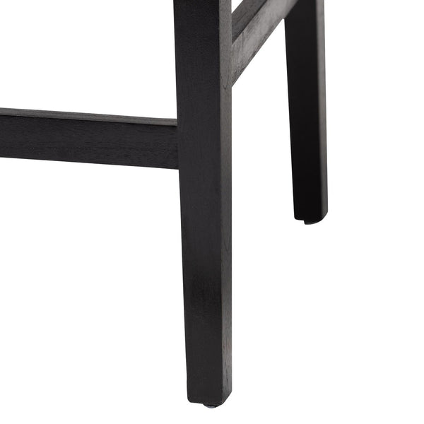 Baxton Studio bali Prita Bohemian Bar Stool Set - 2-Piece Handcrafted Mahogany & Paper Loom Stools for Modern Spaces BC-02-Parekesit-Wood/Black-BS