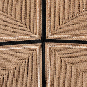 Baxton Studio bali Prita Bohemian Bar Stool Set - 2-Piece Handcrafted Mahogany & Paper Loom Stools for Modern Spaces BC-02-Parekesit-Wood/Black-BS