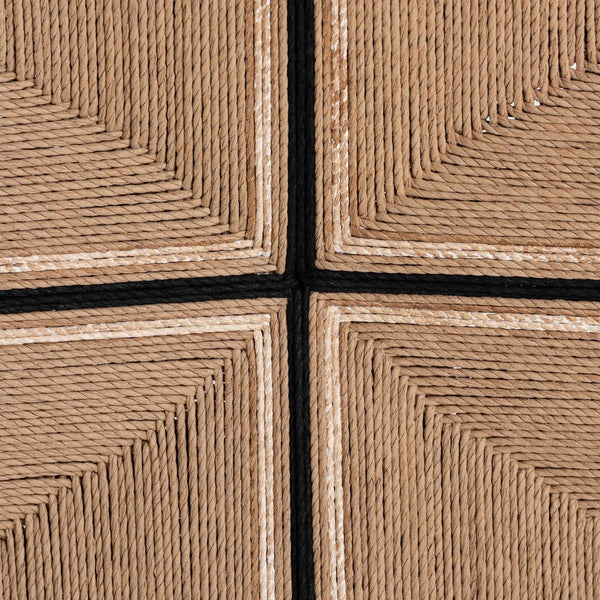 Baxton Studio bali Prita Bohemian Bar Stool Set - 2-Piece Handcrafted Mahogany & Paper Loom Stools for Modern Spaces BC-02-Parekesit-Wood/Black-BS