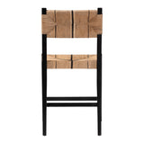 bali & pari Prita Bohemian Paper Loom and Black Mahogany Wood Counter Stool