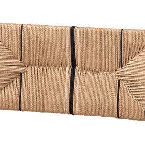 Baxton Studio bali Prita Bohemian Counter Stool Set - Handcrafted Mahogany with Geometric Paper Loom Design Black Counter CC-01-Wood/Black-CS