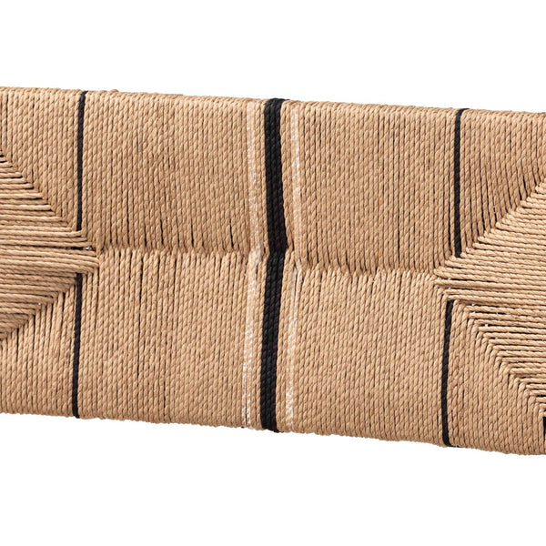 Baxton Studio bali Prita Bohemian Counter Stool Set - Handcrafted Mahogany with Geometric Paper Loom Design Black Counter CC-01-Wood/Black-CS