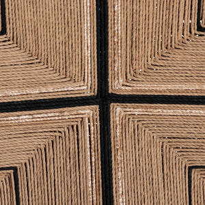 Baxton Studio bali Prita Bohemian Counter Stool Set - Handcrafted Mahogany with Geometric Paper Loom Design Black Counter CC-01-Wood/Black-CS