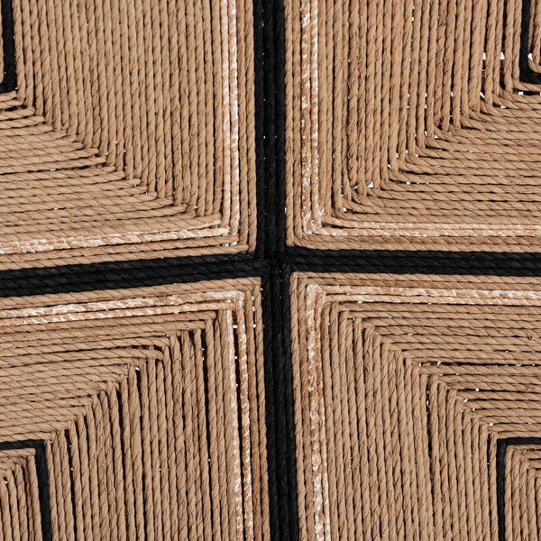 Baxton Studio bali Prita Bohemian Counter Stool Set - Handcrafted Mahogany with Geometric Paper Loom Design Black Counter CC-01-Wood/Black-CS