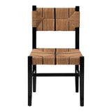 bali & pari Prita Bohemian Paper Loom and Black Mahogany Wood Dining Chair