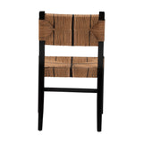 bali & pari Prita Bohemian Paper Loom and Black Mahogany Wood Dining Chair