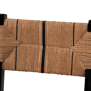 Baxton Studio bali Prita Bohemian Dining Chair - Handcrafted Paper Loom Seat with Mahogany Frame for Modern Spaces Black DCC-01-Wood/Black-DC