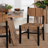 bali & pari Prita Bohemian Paper Loom and Black Mahogany Wood Dining Chair