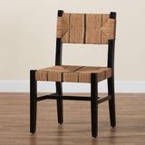 bali & pari Prita Bohemian Paper Loom and Black Mahogany Wood Dining Chair