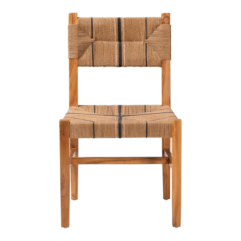Baxton Studio bali Prita Bohemian Dining Chair - Handcrafted Paper Loom Seat with Mahogany Frame for Modern Spaces Natural DCC-02-Wood/Brown-DC