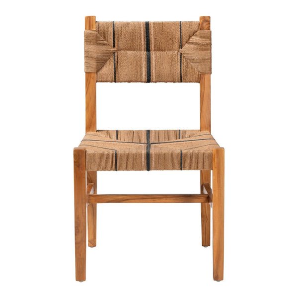 Baxton Studio bali Prita Bohemian Dining Chair - Handcrafted Paper Loom Seat with Mahogany Frame for Modern Spaces Natural DCC-02-Wood/Brown-DC
