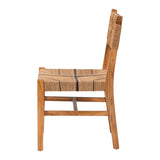 bali & pari Prita Bohemian Paper Loom and Natural Mahogany Wood Dining Chair