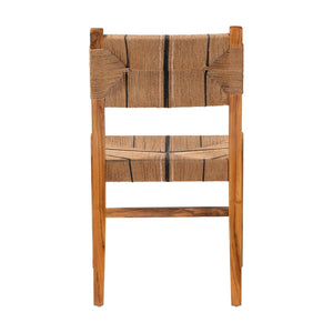 Baxton Studio bali Prita Bohemian Dining Chair - Handcrafted Paper Loom Seat with Mahogany Frame for Modern Spaces Natural DCC-02-Wood/Brown-DC