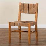 bali & pari Prita Bohemian Paper Loom and Natural Mahogany Wood Dining Chair