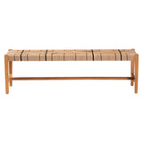 bali & pari Prita Bohemian Paper Loom and Natural Mahogany Wood Dining Bench