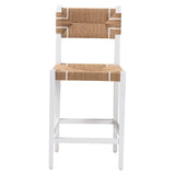 bali & pari Talli Bohemian Paper Loom and White Mahogany Wood Bar Stool