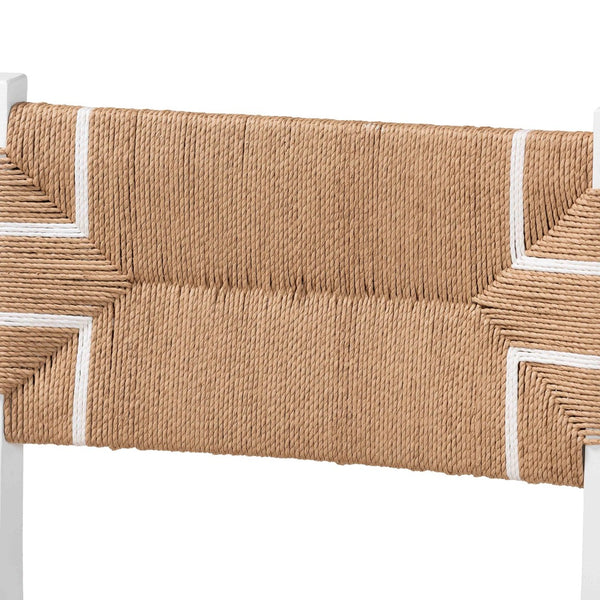 Baxton Studio bali Talli Bohemian Counter Stool Set - Artisan-Made Mahogany & Woven Paper Loom for Stylish Dining CCP-02-Wood/White-CS