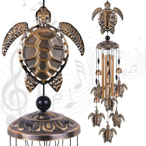 English Elm Outdoor Sea Turtle Bronze Metal Wind Chimes Rust Resistant Patio Garden Decor W2181P483680