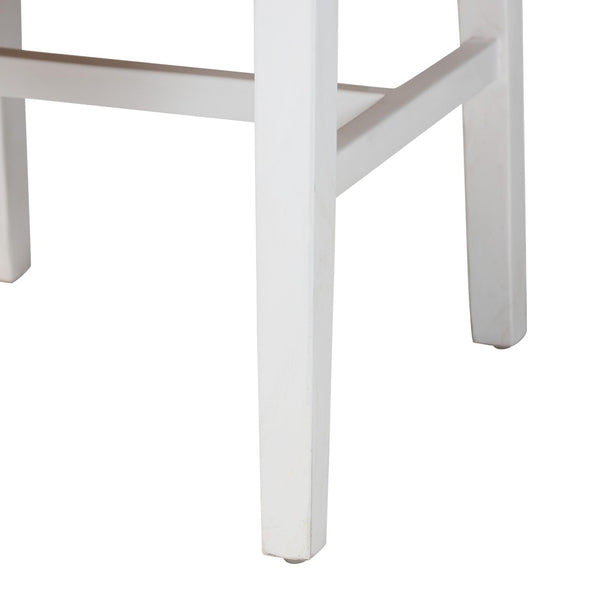Baxton Studio bali Talli Handcrafted Bohemian Dining Chair - White Mahogany Frame with Modern Loom Weave Design BCP-03-Wood/White-DC