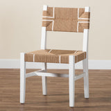 bali & pari Talli Bohemian Paper Loom and White Mahogany Wood Dining Chair