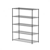 Hearth and Haven Yoke Five Layer Storage Rack with Wheels and Metal Frame, Black W1668P162573