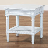 Baxton Studio Jeanne Vintage Traditional White Wood End Table