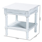 Baxton Studio Jeanne Vintage Traditional White Wood End Table