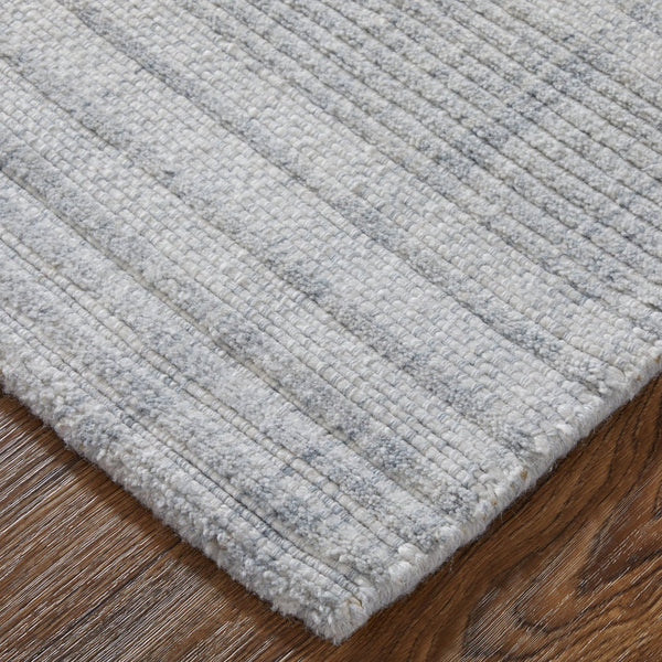 Feizy Rugs Highview Handwoven Polyester Rug - Modern Striped Design With Textured Depth For Stylish Spaces Ivory,Blue Polyester T34t8017mrn000e10