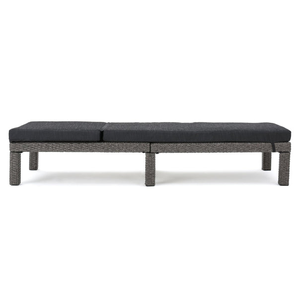 English Elm Puerta Outdoor Chaise Lounge Handwoven Rattan Iron Frame Poolside Patio Relaxation N775P247421K