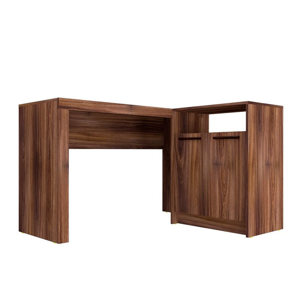 Manhattan Comfort Kalmar Mid-Century Modern Office Desk Dark Brown 138AMC164