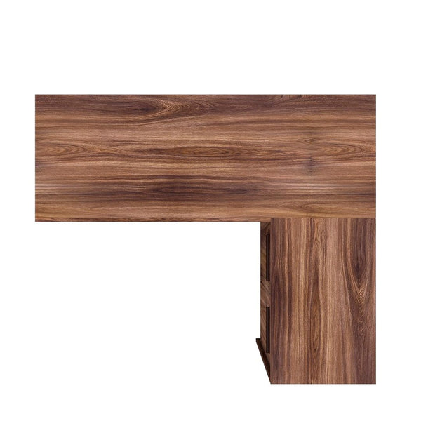 Manhattan Comfort Kalmar Mid-Century Modern Office Desk Dark Brown 138AMC164