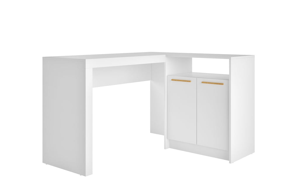 Manhattan Comfort Kalmar Mid-Century Modern Office Desk White 138AMC6