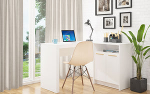 Manhattan Comfort Kalmar Mid-Century Modern Office Desk White 138AMC6