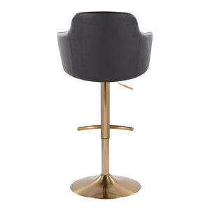 English Elm Adjustable Velvet Swivel Barstools with Chrome Base for Kitchen or Home Bar Set of 2 Black B202S01961