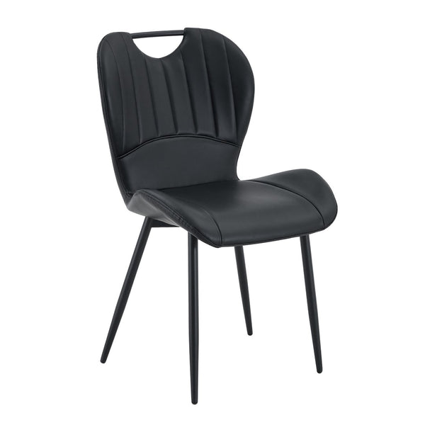 English Elm Set of 4 Olive Fabric Dining Chairs Ergonomic Cushion Black Steel Frame Modern Black W1151P454886